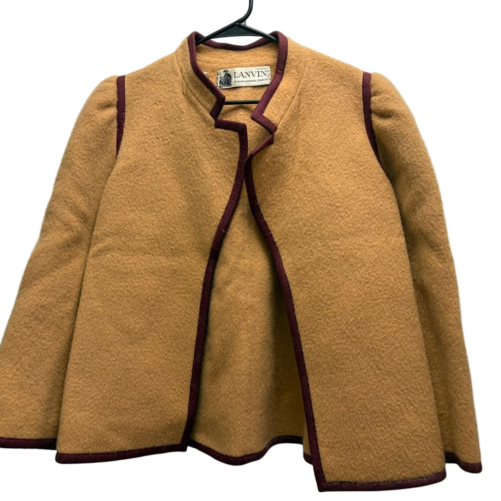 Vintage Lanvin Wool Pea Coat Made in France Size 42 8/10 Blazer Jacket 1970